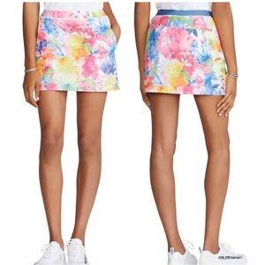 Polo Ralph‎ Lauren Golf Stretch Pull On Skort Skirt Watercolor Floral Tie Dye M